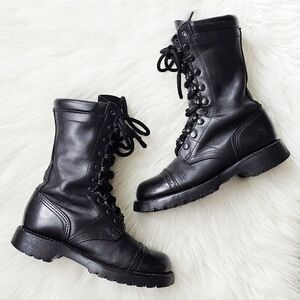 90's Corcoran 10” Field Combat Boots Men's 6M Black Genuine Leather Vibram USA